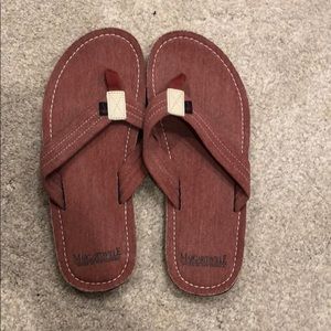 Red flip flops